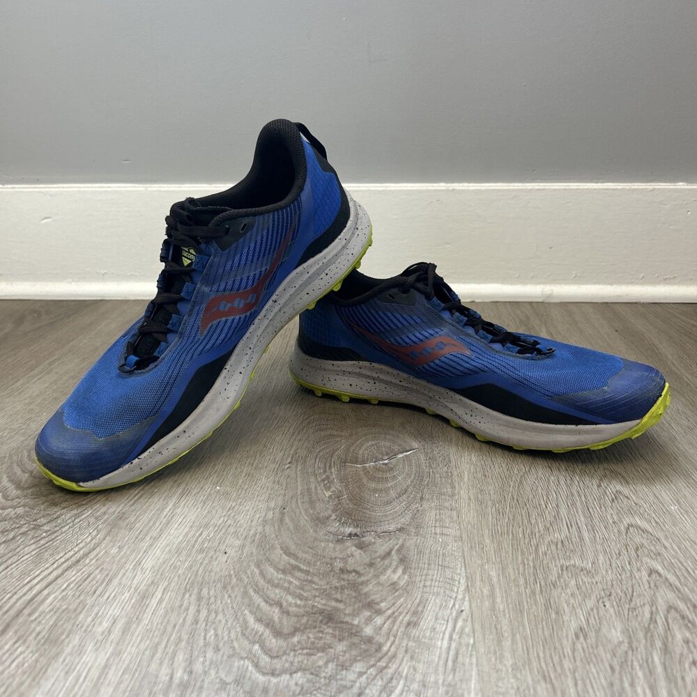 Saucony Peregrine 12 Mens 10 Blue Trail Running Shoes Athletic Sneaker S20737-25